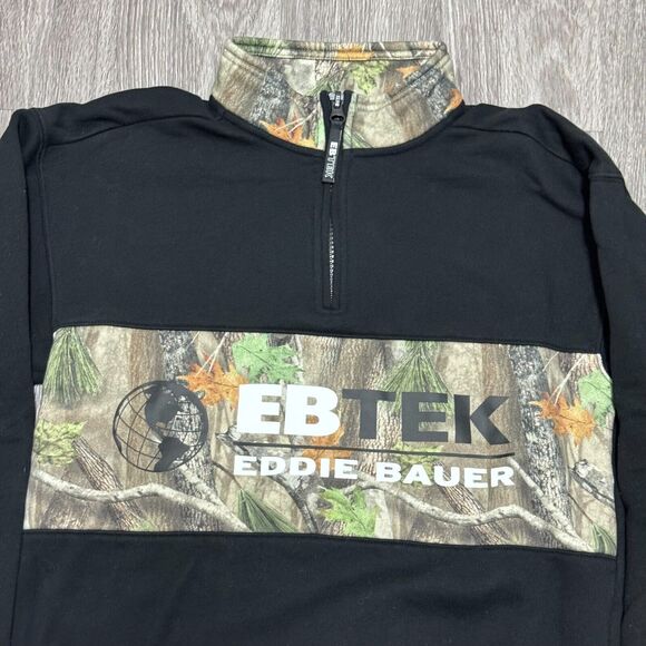 Eddie Bauer EBTEK Asap Worldwide Camo Jacket Mens Small Black Quarter Zip Street - Picture 6 of 8